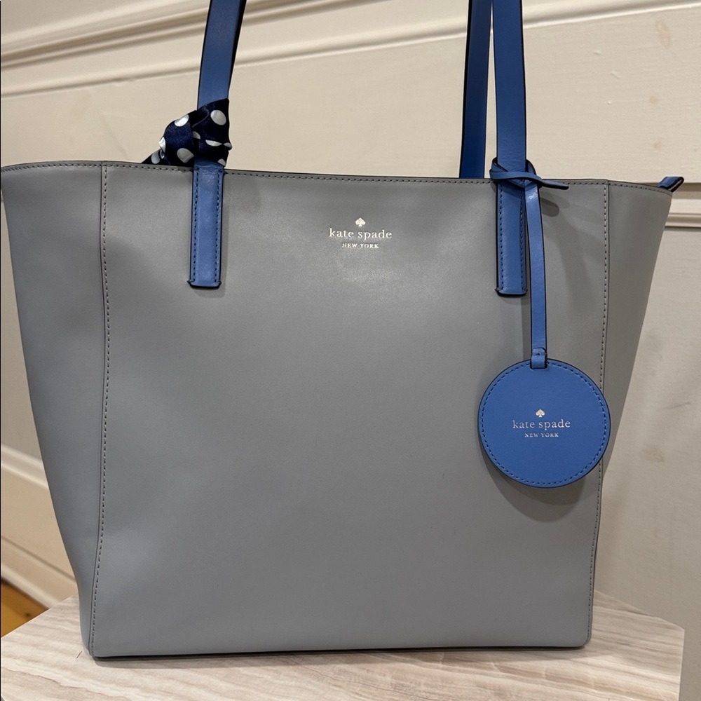 Kate Spade Bag Rosa Blue Leather Tote - Picture 5 of 17